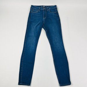 Hollister Curvy High Rise Super Skinny Womens Jeans Size 5 L Blue Stretch
